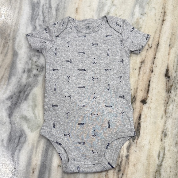 Carter's Other - Carter's Gray and Blue Printed Bodysuit
